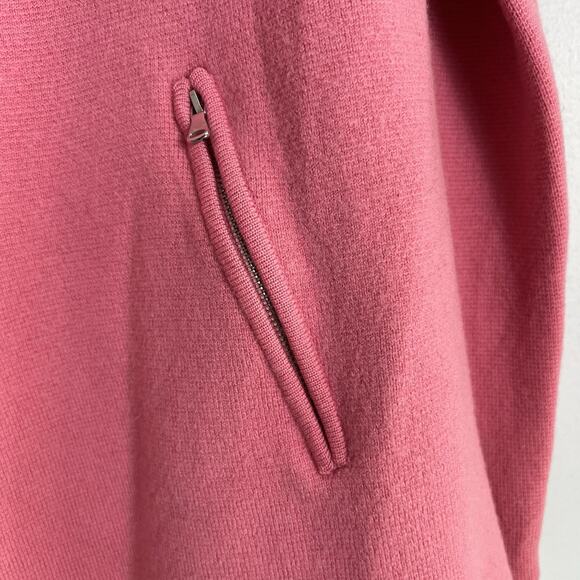 Talbots Womens Pure Merino Wool Cardigan Open Front Pocket Sz L Pink Preppy - Picture 2 of 13